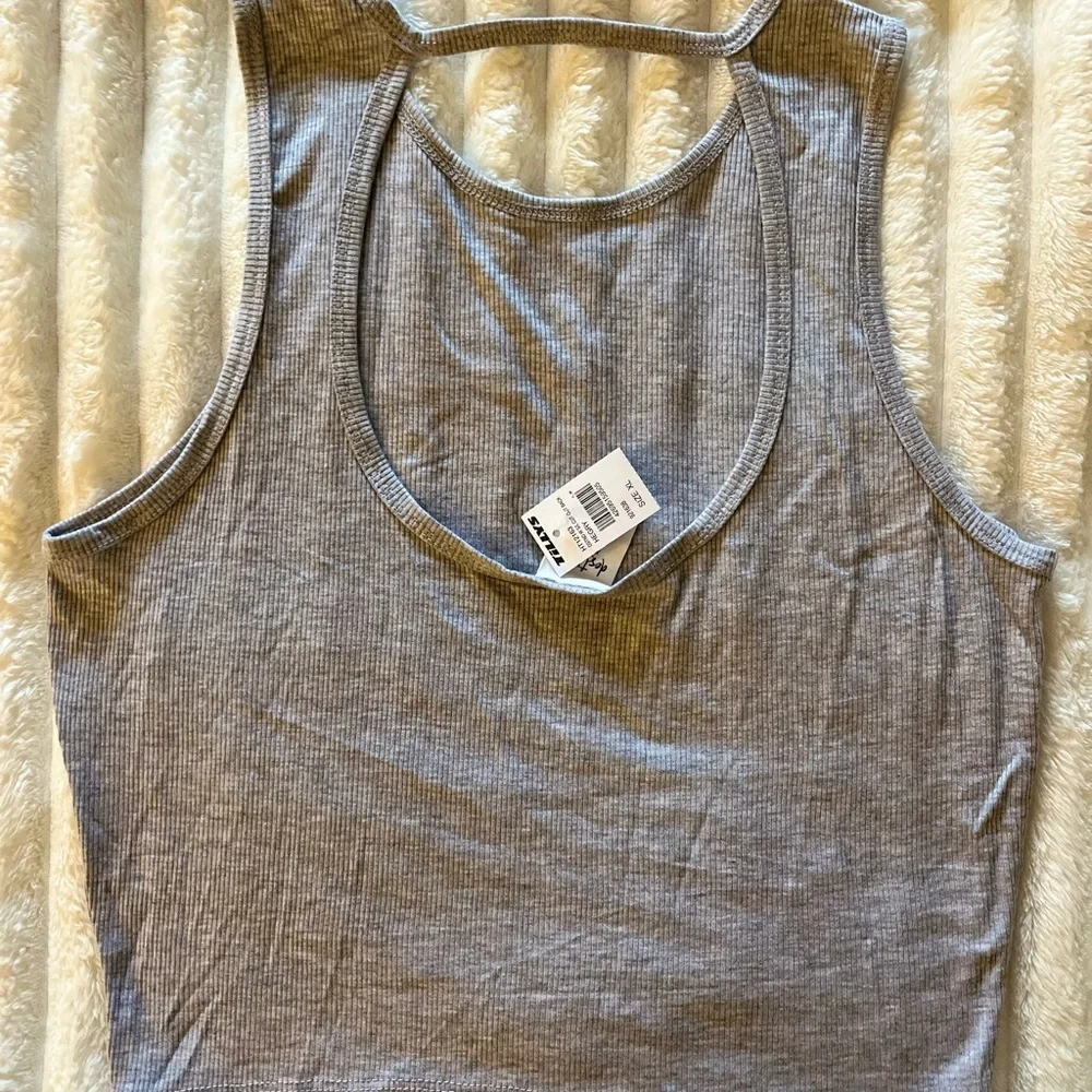 Gray Ribbed Tank Top - Picture 2 of 2